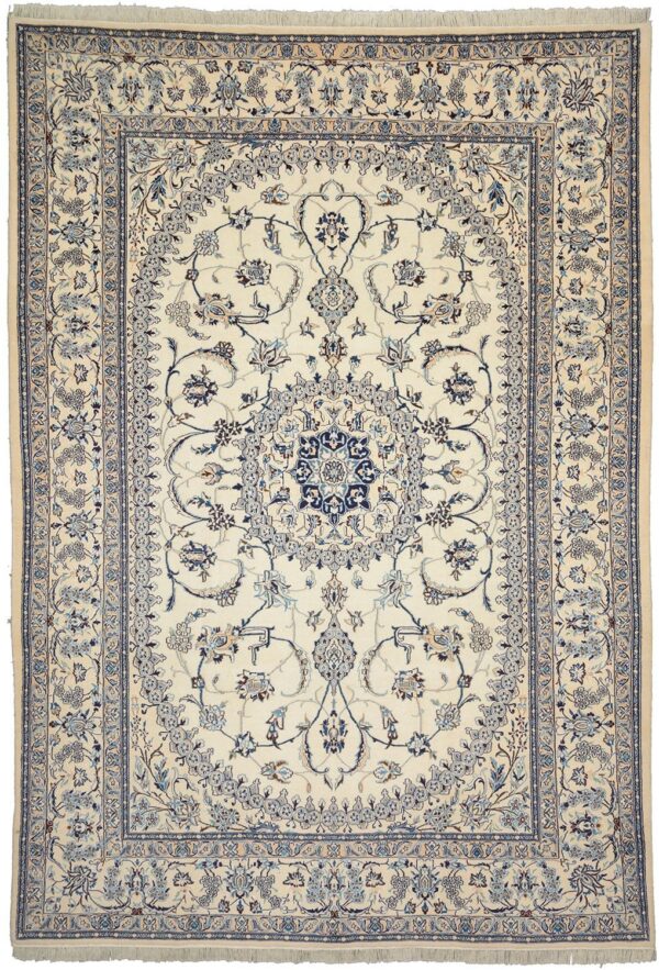 Nain Persian Rug 245 × 353 cm, Wool and Silk, hand-knotted
