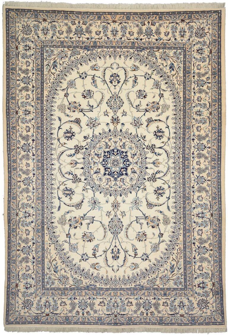 Nain Persian Rug 245 × 353 cm, Wool and Silk, hand-knotted
