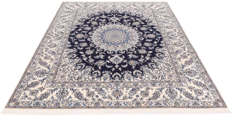Nain Persian Rug 248 × 304 cm, Wool and Silk, Blue/Turquoise, hand-knotted — view 2