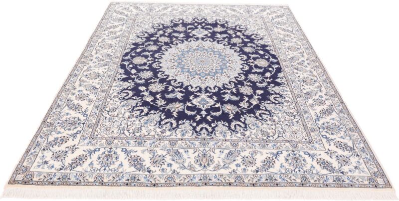 Nain Persian Rug 248 × 304 cm, Wool and Silk, Blue/Turquoise, hand-knotted — view 3