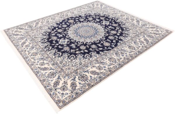 Nain Persian Rug 248 × 304 cm, Wool and Silk, Blue/Turquoise, hand-knotted — view 4