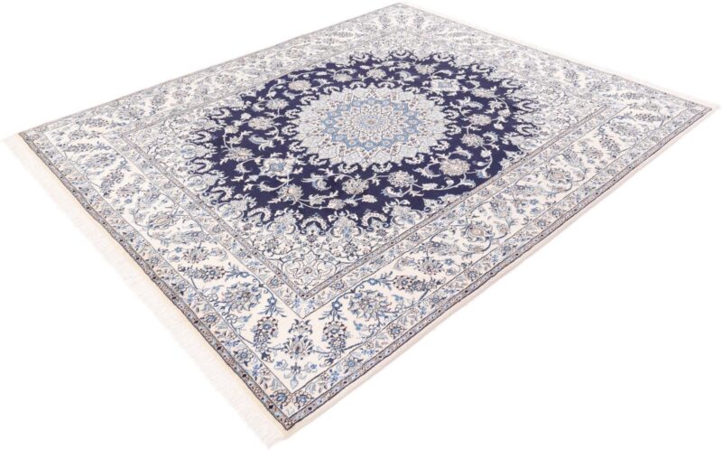 Nain Persian Rug 248 × 304 cm, Wool and Silk, Blue/Turquoise, hand-knotted — view 5