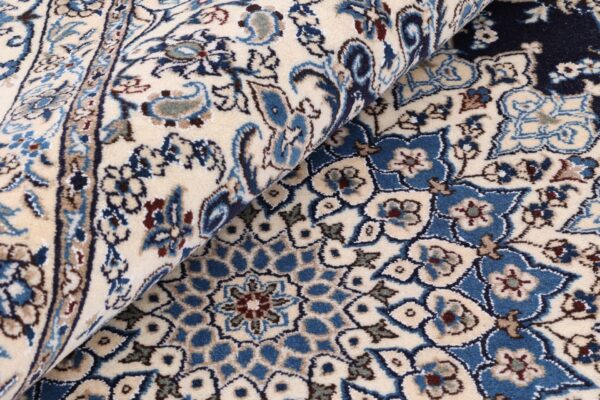 Nain Persian Rug 248 × 304 cm, Wool and Silk, Blue/Turquoise, hand-knotted — view 8