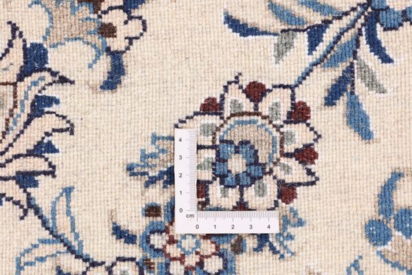 Nain Persian Rug 248 × 304 cm, Wool and Silk, Blue/Turquoise, hand-knotted — view 9