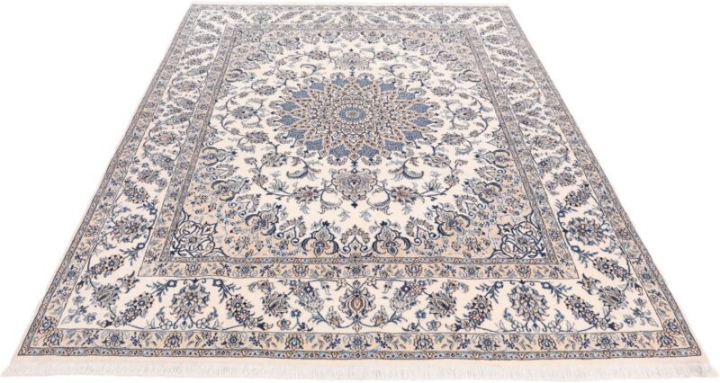 Nain Persian Rug 248 × 304 cm, Wool and Silk, Blue/Turquoise, hand-knotted — view 2