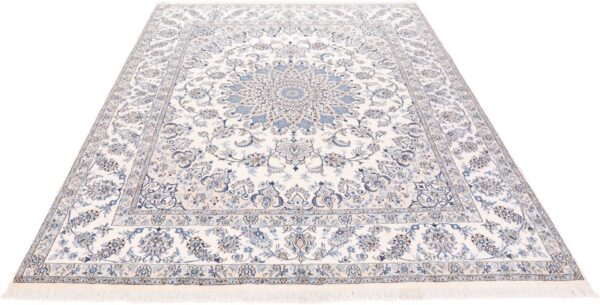 Nain Persian Rug 248 × 304 cm, Wool and Silk, Blue/Turquoise, hand-knotted — view 3