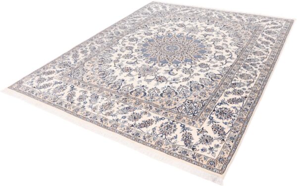 Nain Persian Rug 248 × 304 cm, Wool and Silk, Blue/Turquoise, hand-knotted — view 4