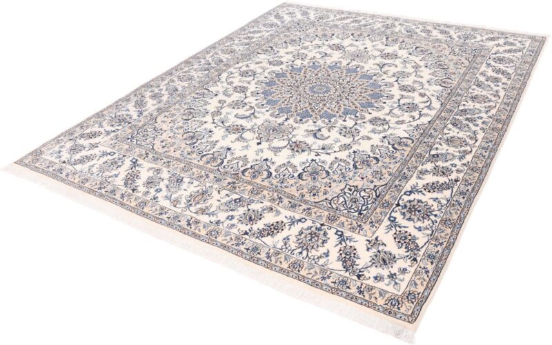 Nain Persian Rug 248 × 304 cm, Wool and Silk, Blue/Turquoise, hand-knotted — view 4