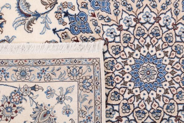 Nain Persian Rug 248 × 304 cm, Wool and Silk, Blue/Turquoise, hand-knotted — view 7