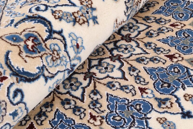 Nain Persian Rug 248 × 304 cm, Wool and Silk, Blue/Turquoise, hand-knotted — view 8