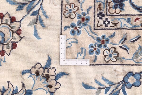 Nain Persian Rug 248 × 304 cm, Wool and Silk, Blue/Turquoise, hand-knotted — view 9