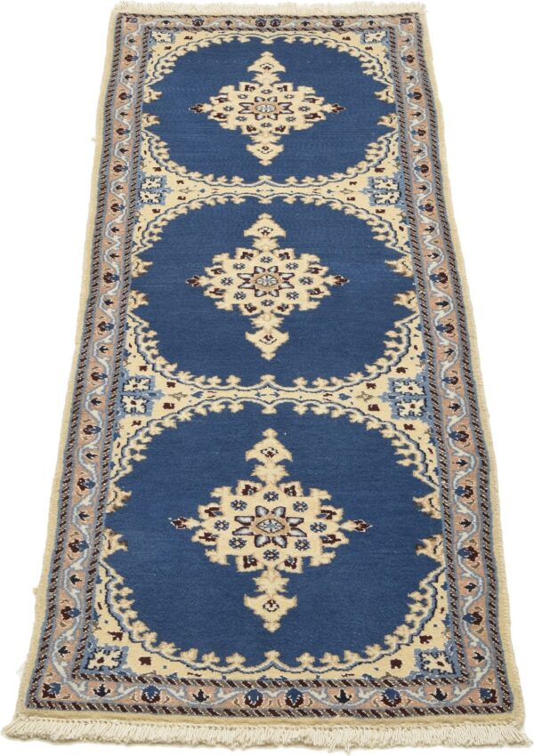 Nain Persian Rug 60 × 190 cm, Wool and Silk, hand-knotted — view 2