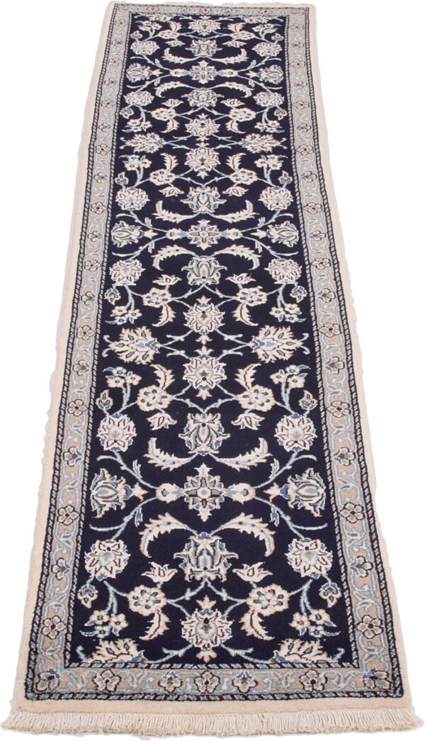 Nain Persian Rug 68 × 303 cm, Wool and Silk, hand-knotted — view 3 Nain Persian Rug 68 × 303 cm, Wool and Silk, hand-knotted — view 3