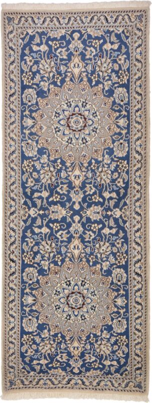 Nain Persian Rug 78 × 207 cm, Wool and Silk, hand-knotted Nain Persian Rug 78 × 207 cm, Wool and Silk, hand-knotted