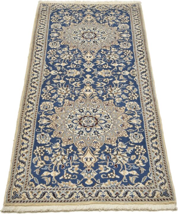 Nain Persian Rug 78 × 207 cm, Wool and Silk, hand-knotted — view 2 Nain Persian Rug 78 × 207 cm, Wool and Silk, hand-knotted — view 2