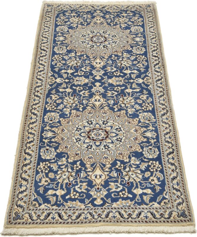 Nain Persian Rug 78 × 207 cm, Wool and Silk, hand-knotted — view 2 Nain Persian Rug 78 × 207 cm, Wool and Silk, hand-knotted — view 2