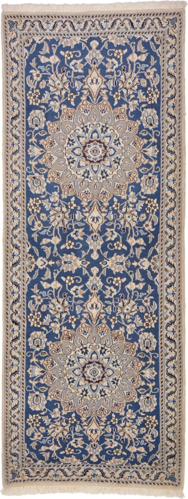 Nain Persian Rug 78 × 207 cm, Wool and Silk, hand-knotted Nain Persian Rug 78 × 207 cm, Wool and Silk, hand-knotted