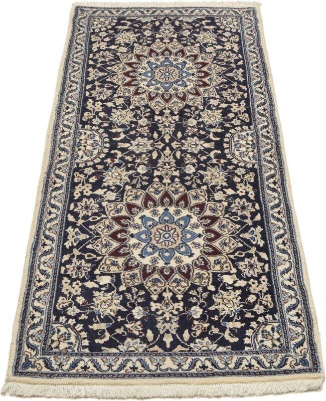 Nain Persian Rug 78 × 212 cm, Wool and Silk, hand-knotted — view 2