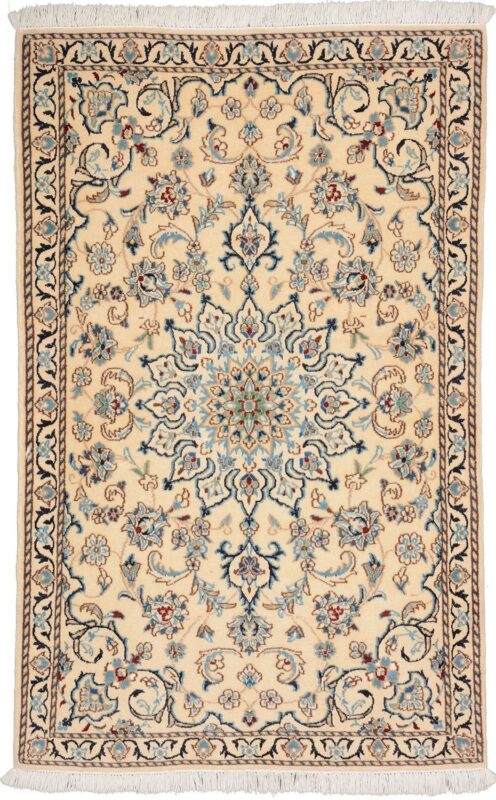 Nain Persian Rug 87 × 140 cm, Wool and Silk, hand-knotted