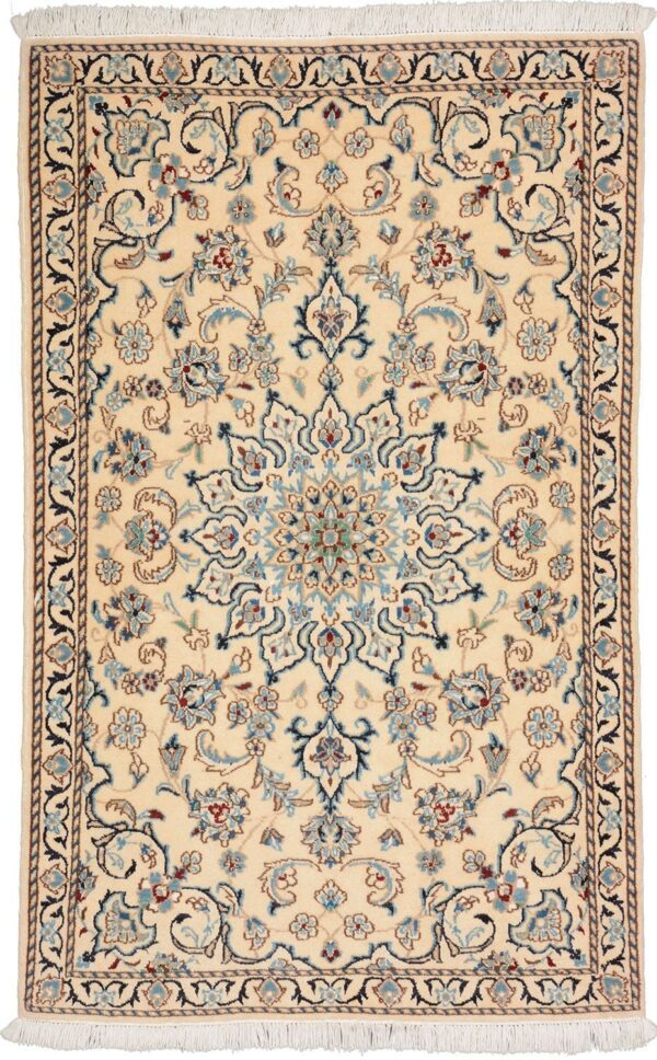 Nain Persian Rug 87 × 140 cm, Wool and Silk, hand-knotted