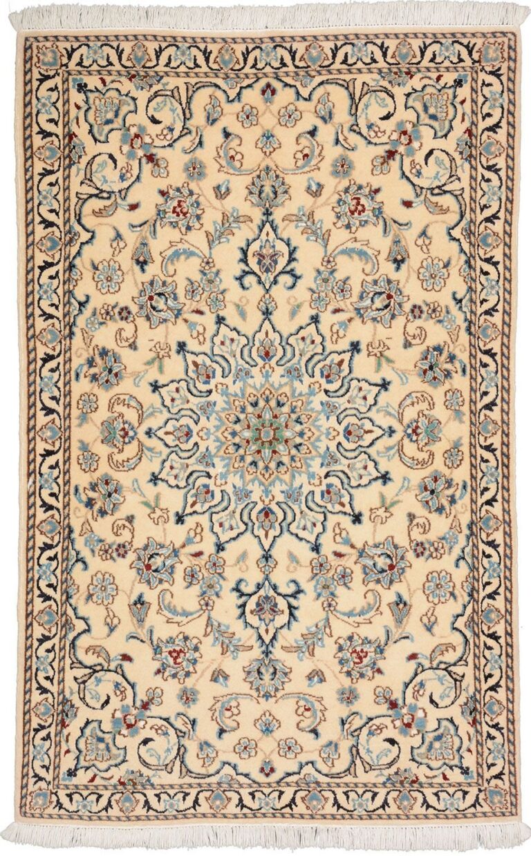 Nain Persian Rug 87 × 140 cm, Wool and Silk, hand-knotted