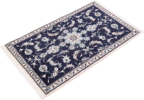 Nain Persian Rug 90 × 140 cm, Wool and Silk, Blue/Turquoise, hand-knotted — view 5