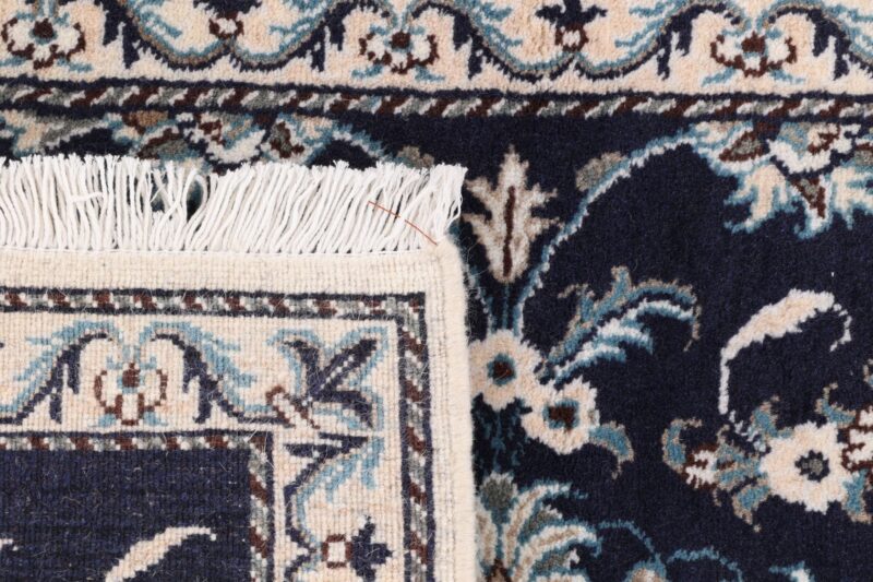 Nain Persian Rug 90 × 140 cm, Wool and Silk, Blue/Turquoise, hand-knotted — view 7