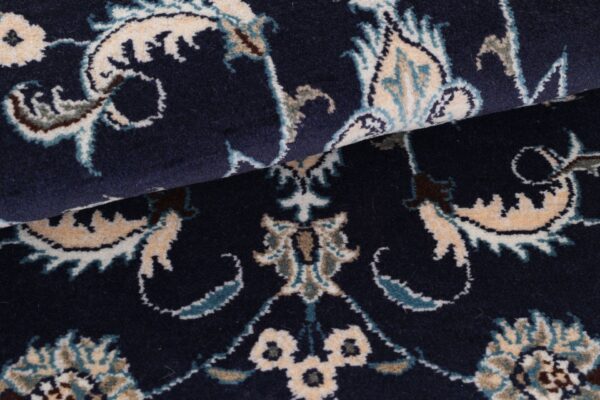 Nain Persian Rug 90 × 140 cm, Wool and Silk, Blue/Turquoise, hand-knotted — view 8