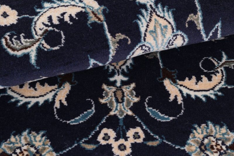 Nain Persian Rug 90 × 140 cm, Wool and Silk, Blue/Turquoise, hand-knotted — view 8