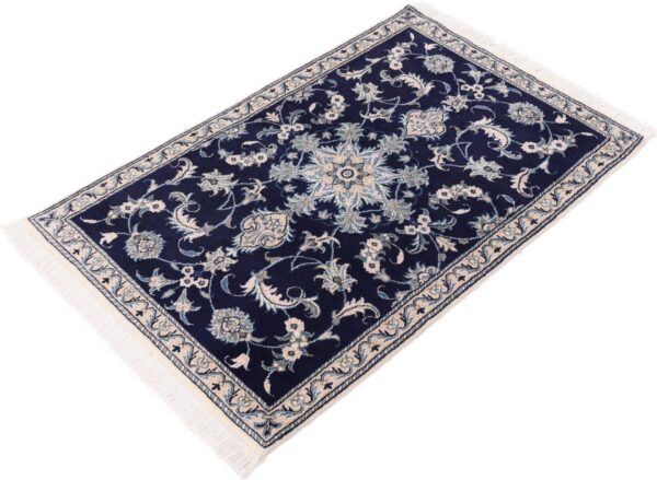 Nain Persian Rug 90 × 140 cm, Wool and Silk, Blue/Turquoise, hand-knotted — view 4