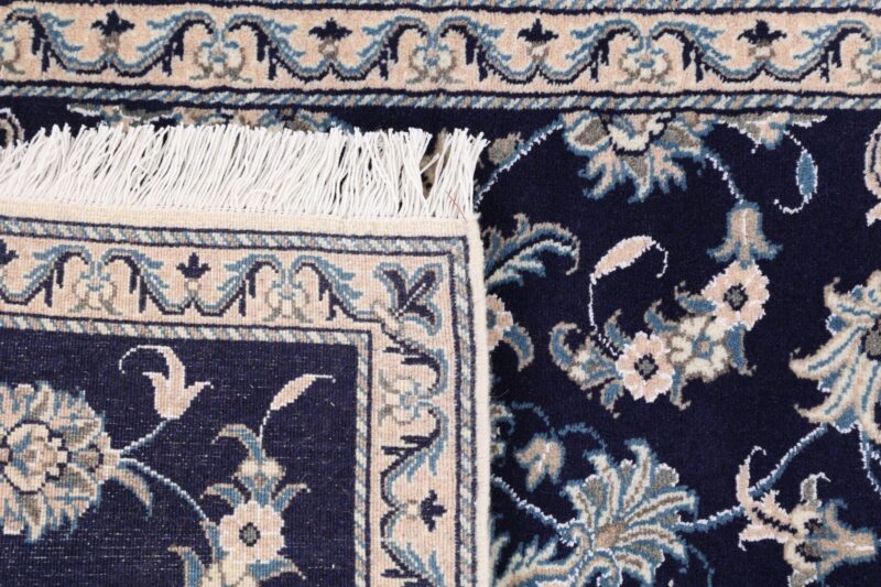 Nain Persian Rug 90 × 140 cm, Wool and Silk, Blue/Turquoise, hand-knotted — view 7