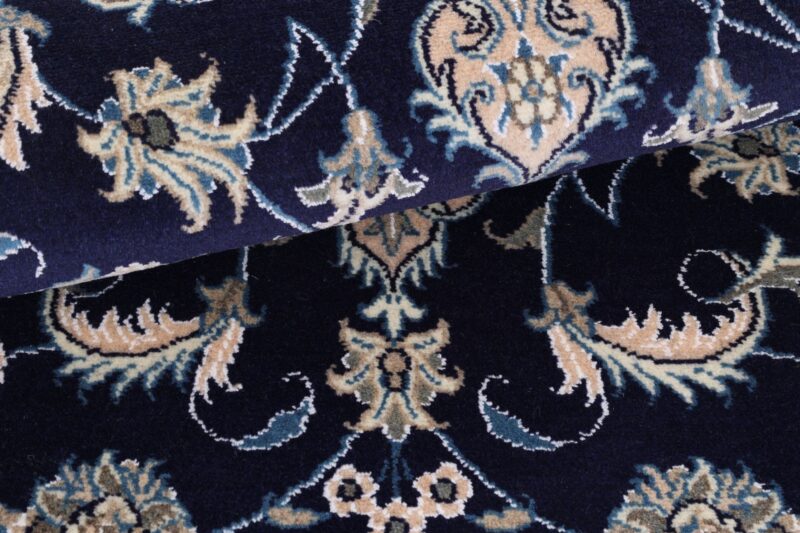 Nain Persian Rug 90 × 140 cm, Wool and Silk, Blue/Turquoise, hand-knotted — view 8