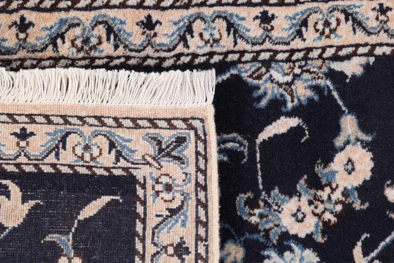 Nain Persian Rug 90 × 140 cm, Wool and Silk, Blue/Turquoise, hand-knotted — view 7