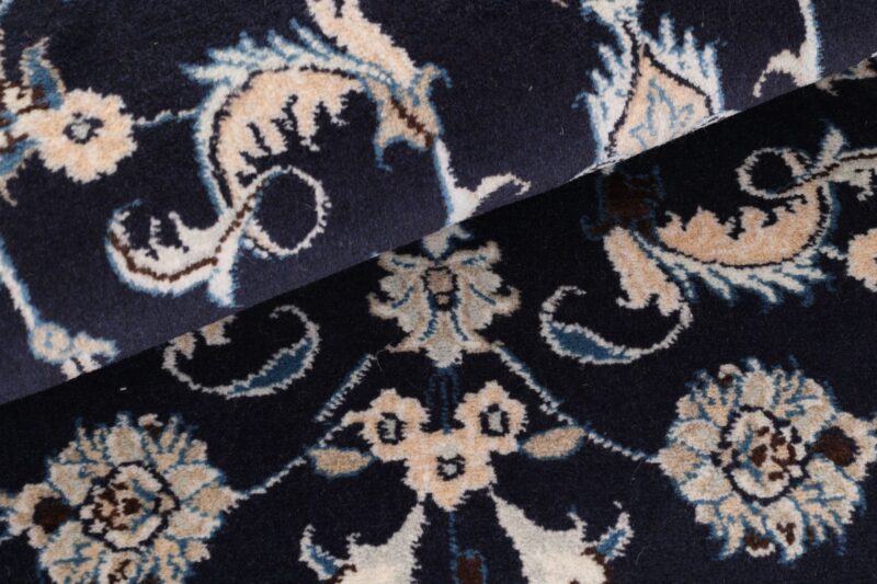 Nain Persian Rug 90 × 140 cm, Wool and Silk, Blue/Turquoise, hand-knotted — view 8