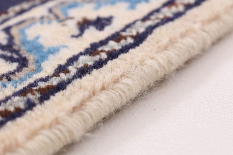 Nain Persian Rug 90 × 140 cm, Wool and Silk, Blue/Turquoise, hand-knotted — view 6