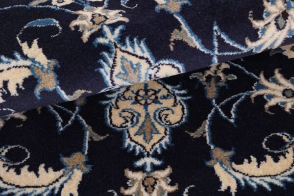 Nain Persian Rug 90 × 140 cm, Wool and Silk, Blue/Turquoise, hand-knotted — view 8