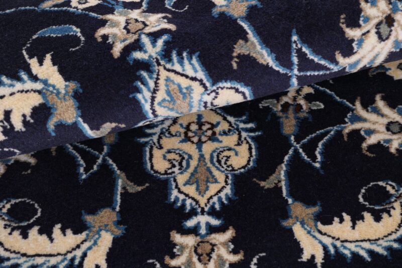 Nain Persian Rug 90 × 140 cm, Wool and Silk, Blue/Turquoise, hand-knotted — view 8