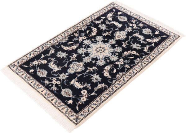 Nain Persian Rug 90 × 140 cm, Wool and Silk, Blue/Turquoise, hand-knotted — view 4