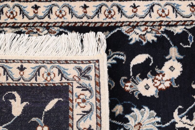 Nain Persian Rug 90 × 140 cm, Wool and Silk, Blue/Turquoise, hand-knotted — view 7