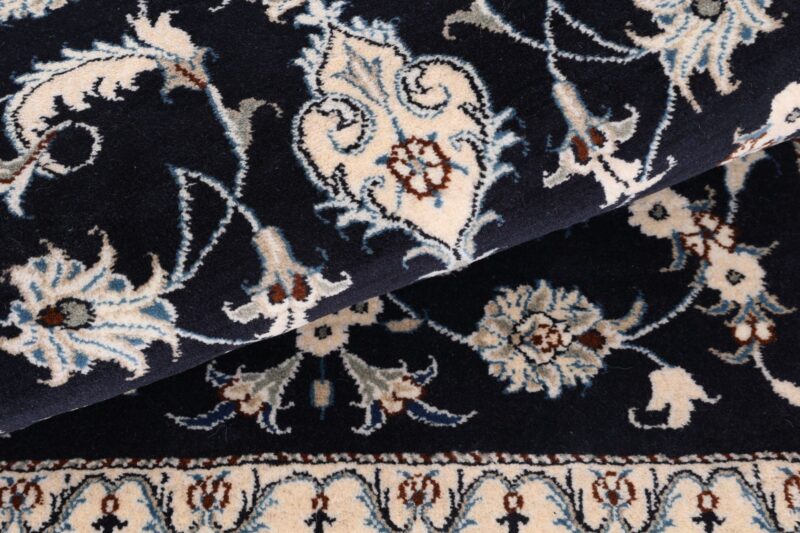 Nain Persian Rug 90 × 140 cm, Wool and Silk, Blue/Turquoise, hand-knotted — view 8