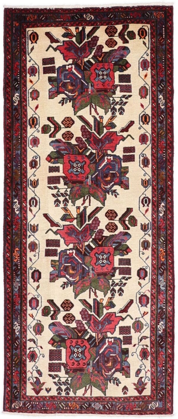 Sirjan Persian Rug 87 × 210 cm, Wool and Silk, hand-knotted