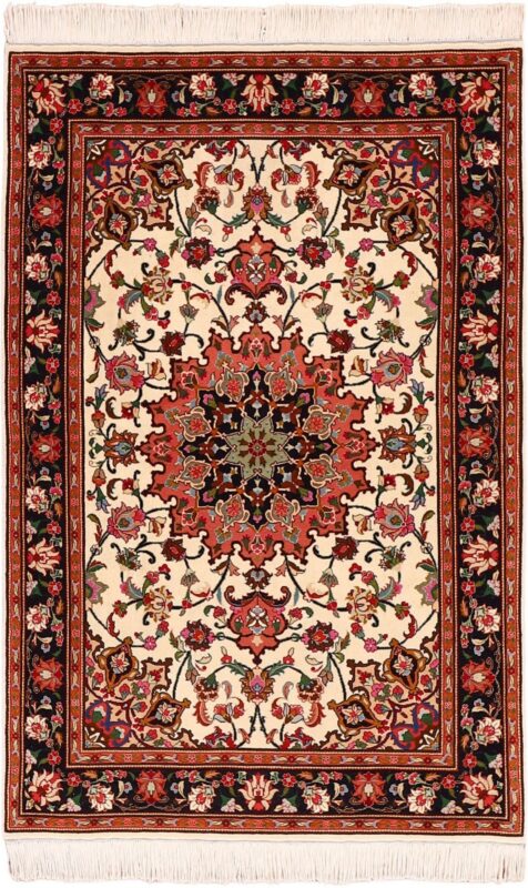 Tabriz Persian Rug 102 × 156 cm, Wool and Silk, hand-knotted