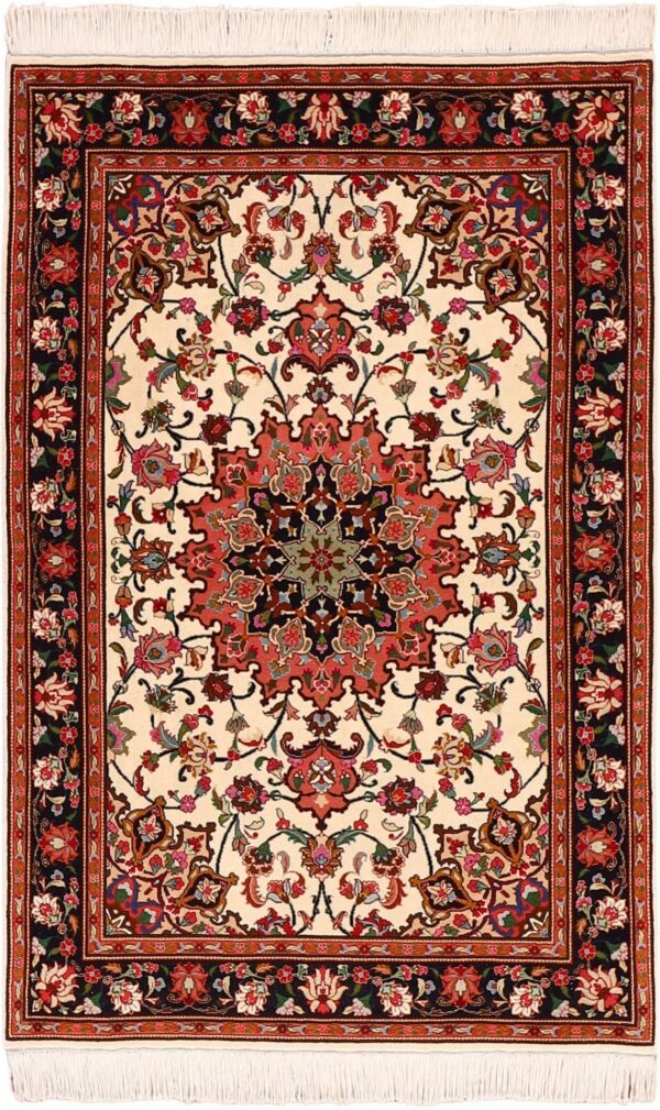 Tabriz Persian Rug 102 × 156 cm, Wool and Silk, hand-knotted