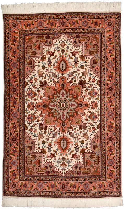 Tabriz Persian Rug 102 × 160 cm, Wool and Silk, hand-knotted
