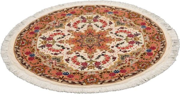Tabriz Persian Rug 103 × 103 cm, Wool and Silk, hand-knotted — view 2