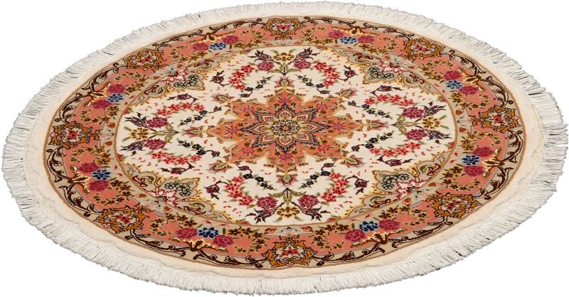Tabriz Persian Rug 103 × 103 cm, Wool and Silk, hand-knotted — view 2