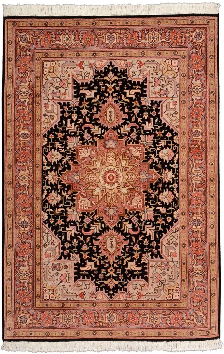 Tabriz Persian Rug 103 × 153 cm, Wool and Silk, hand-knotted