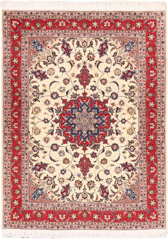 Tabriz Persian Rug 153 × 202 cm, Wool and Silk, hand-knotted
