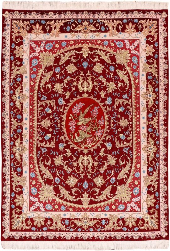 Tabriz Persian Rug 156 × 208 cm, Wool and Silk, hand-knotted Tabriz Persian Rug 156 × 208 cm, Wool and Silk, hand-knotted