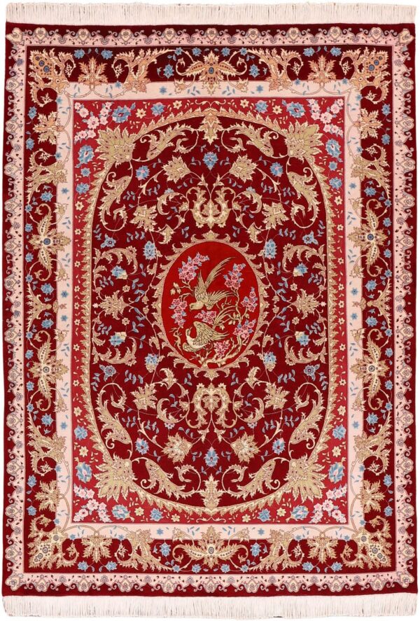 Tabriz Persian Rug 156 × 208 cm, Wool and Silk, hand-knotted Tabriz Persian Rug 156 × 208 cm, Wool and Silk, hand-knotted
